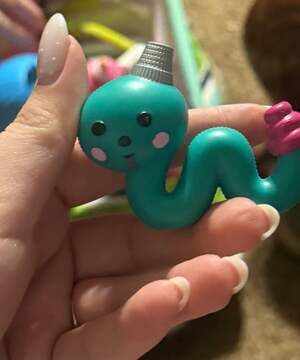 Lalaloopsy Mini Pet Green Snake with Thimble Hat and Pink Tail